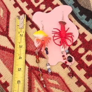 Colorful Lobster and Octopus Earrings